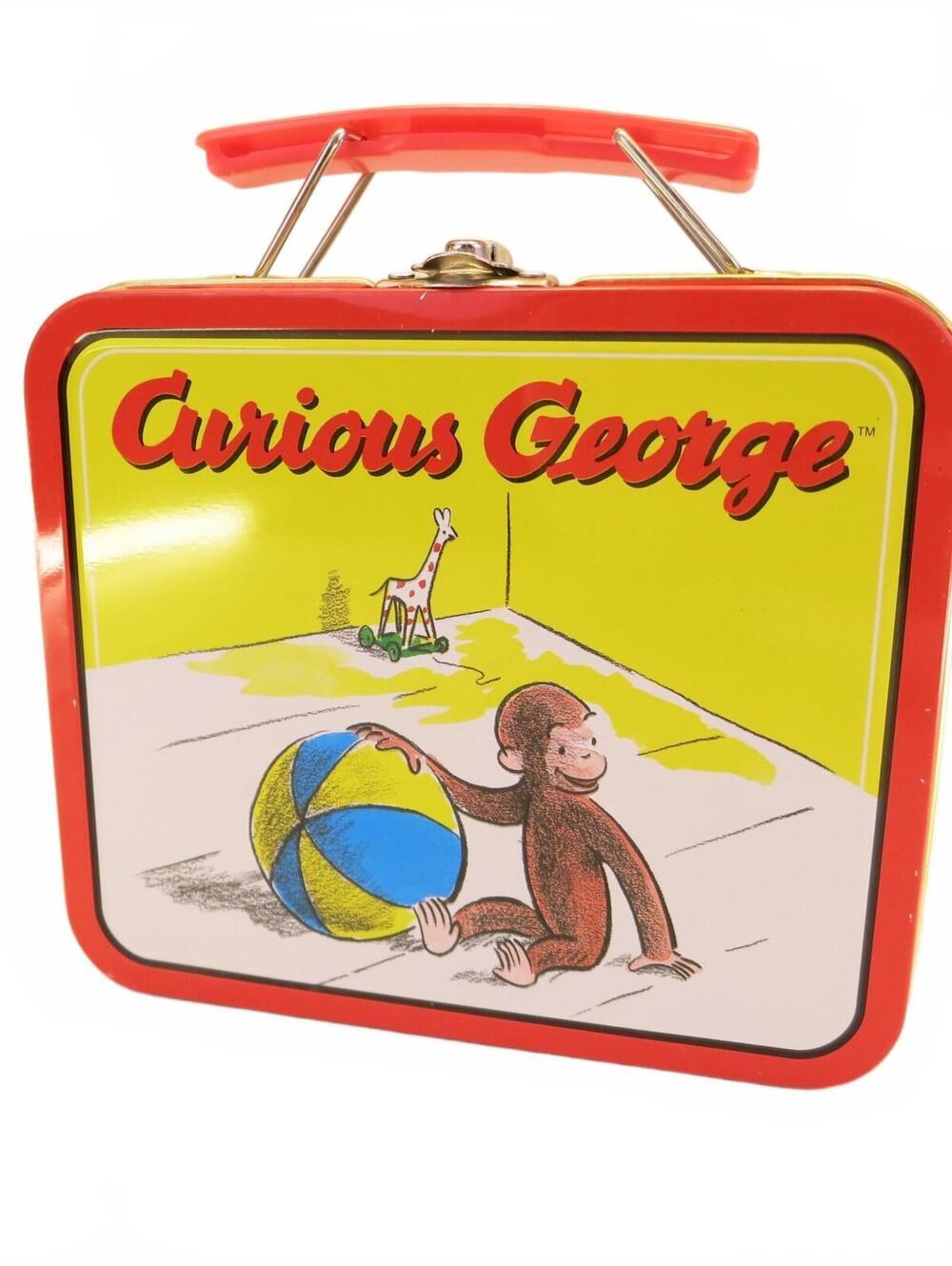 Vintage Curious George Ball Collectible Mini Tin Lunch Box